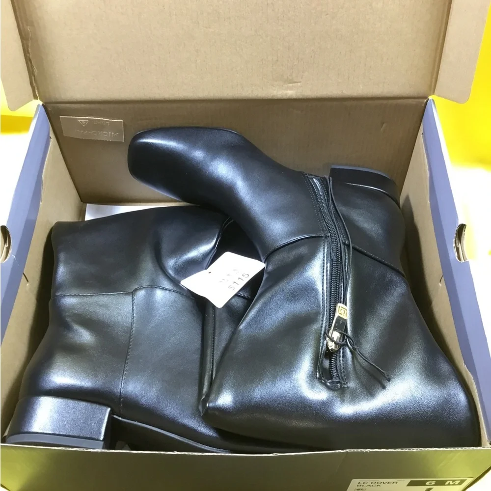 Liz Claiborne Black Over-the-Knee Boots with Side Zip SZ 6 NWT